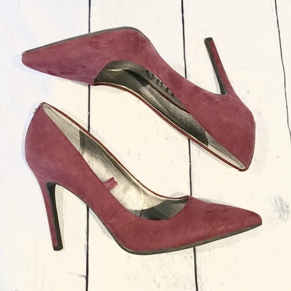 Sam & Libby Shoes - Burgundy Suede Sam & Libby Pumps